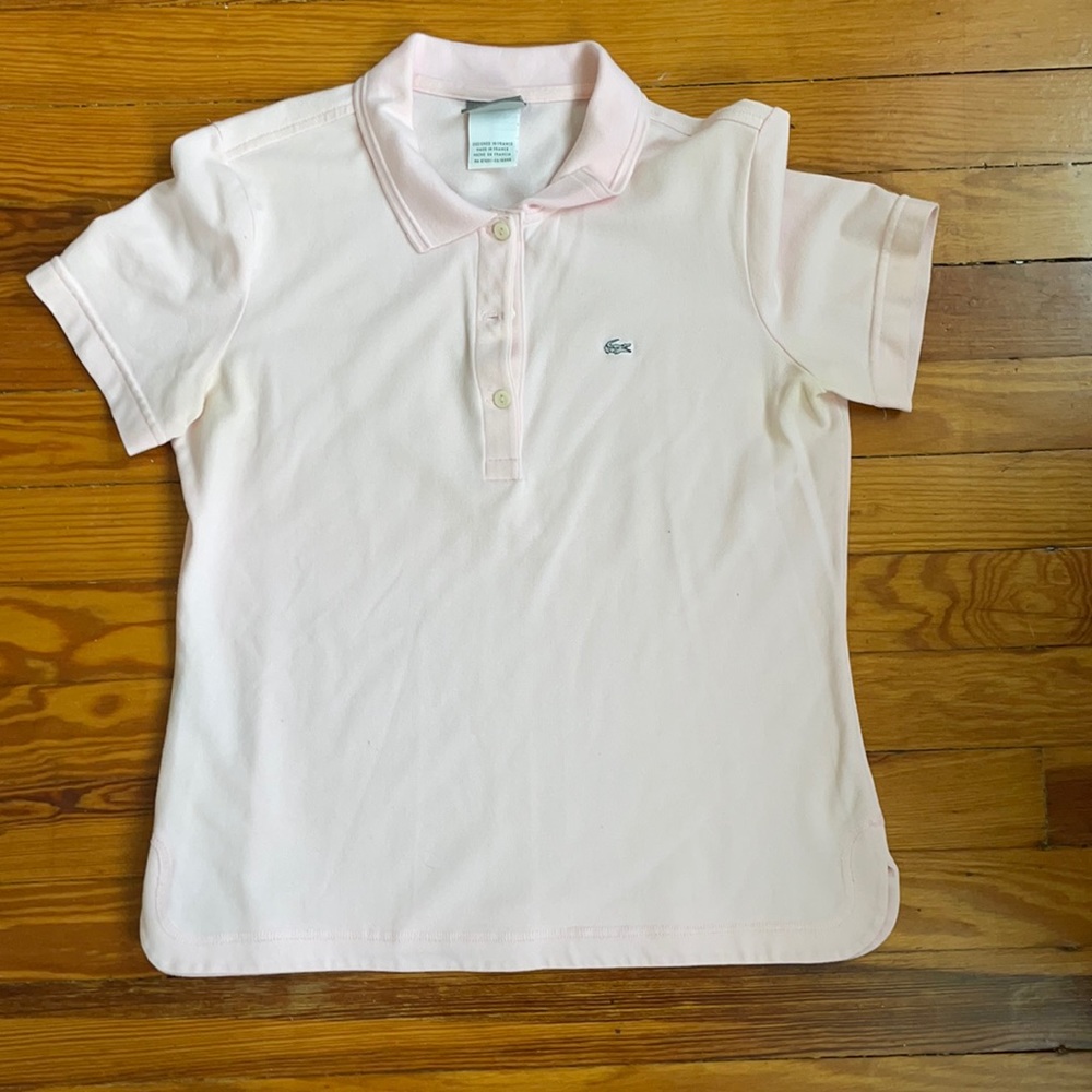 Lacoste light pink polo